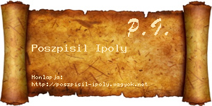 Poszpisil Ipoly névjegykártya